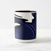 Tasse 2 Couleurs Lune bleue : Bleu Abstrait, Blanc & Noir (Centre)