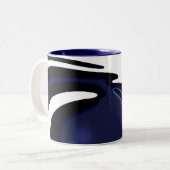 Tasse 2 Couleurs Lune bleue : Bleu Abstrait, Blanc & Noir (Devant gauche)