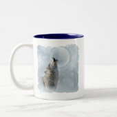 Tasse 2 Couleurs Lune bleue de loup (Gauche)