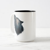 Tasse 2 Couleurs Lune de la forêt de Wolf Howl (Devant gauche)