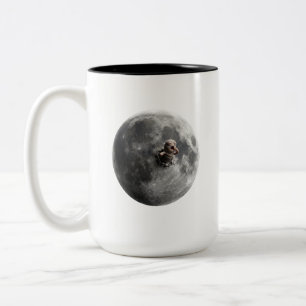 Tasse 2 Couleurs Lune Ver Surrealiste Pleine Lune Art Spatial