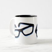 Tasse 2 Couleurs Lunettes de nerd cool (Devant gauche)