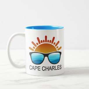 Tasse 2 Couleurs Lunettes de soleil de Cape Charles Beach Virginie