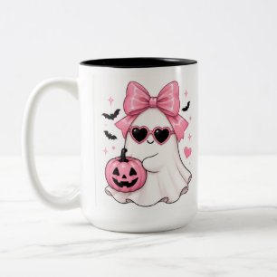 Tasse 2 Couleurs Lunettes de soleil Ghost Heart à noeud rose