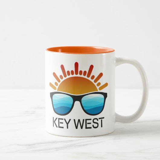 Tasse 2 Couleurs Lunettes de soleil Key West Florida (Droit)