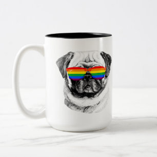 Tasse 2 Couleurs Lunettes de soleil Pug Pride