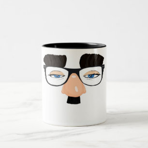 Tasse 2 Couleurs Lunettes et visage avec la moustache