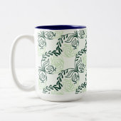 Tasse 2 Couleurs Lush Green Leaves And Vines Pattern (Gauche)