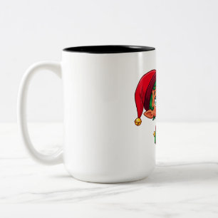 Tasse 2 Couleurs Lutin de bonbon de Noël