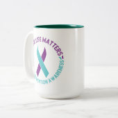 Tasse 2 Couleurs Lutte contre le suicide Conscience de la viande en (Devant gauche)