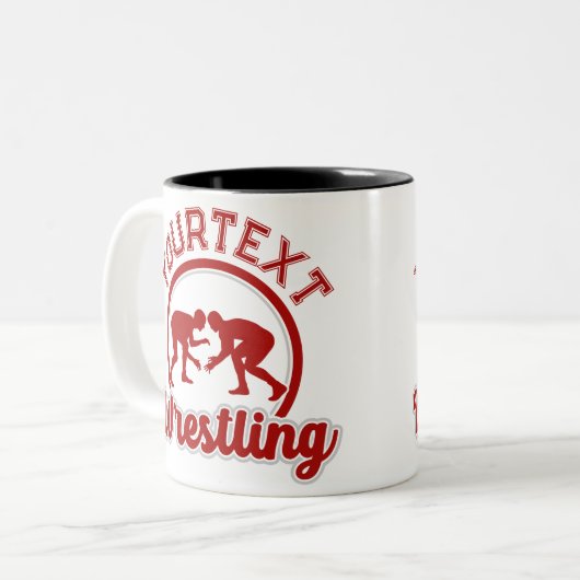 Tasse 2 Couleurs Lutter AJOUTER LE NOM Grappe Champion d'équipe (Devant gauche)