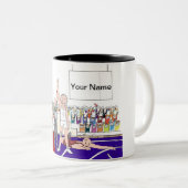 Tasse 2 Couleurs Lutteur - porte - clé masculin (Devant droit)