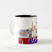 Tasse 2 Couleurs Lutteur - porte - clé masculin (Devant gauche)