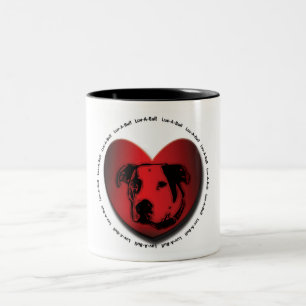Tasse 2 Couleurs Luv-A-Bull American Bulldog Pit Bull Heart