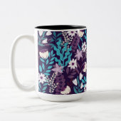 Tasse 2 Couleurs Luxe Turquoise & Floral Bourgogne (Gauche)