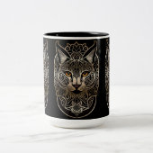 Tasse 2 Couleurs Lynx d'or de conception tribale (Centre)