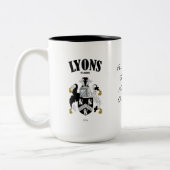 Tasse 2 Couleurs Lyons Family Crest, Traduction & Signification (Gauche)