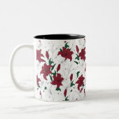 Tasse 2 Couleurs Lys de Noël rouges et blancs (Gauche)