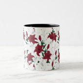 Tasse 2 Couleurs Lys de Noël rouges et blancs (Centre)