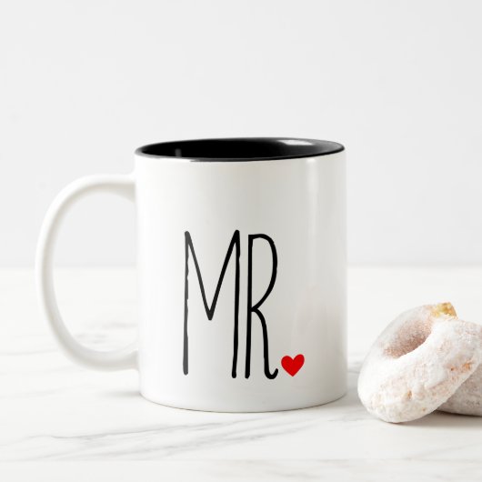 Tasse 2 Couleurs M. avec coeur (Avec donut)