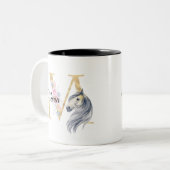 Tasse 2 Couleurs M letter personalised name monogram with horse (Devant gauche)