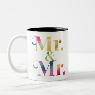 Tasse 2 Couleurs M. & M. Gay Bachelor Party Mariage gay