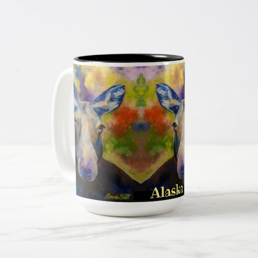 Tasse 2 Couleurs M. Moosey Moose Coffee Mug_ALASKA (Devant gauche)