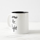 Tasse 2 Couleurs M. Right avec la moustache (Devant gauche)