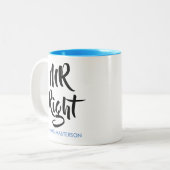 Tasse 2 Couleurs M. Right Son Nom Fun (Devant gauche)