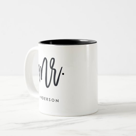 Tasse 2 Couleurs M. Trendy Script Personalized (Devant gauche)