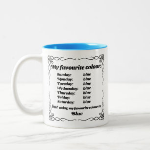 Tasse 2 Couleurs Ma couleur préférée est le bleu