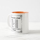 Tasse 2 Couleurs Ma couleur préférée est orange (Devant gauche)