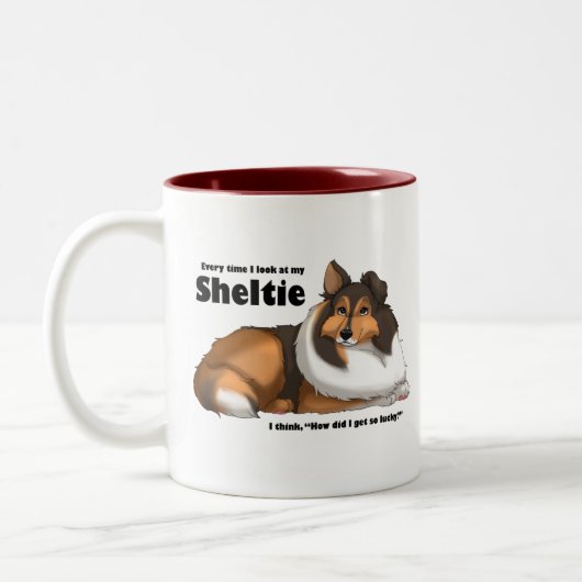 Tasse 2 Couleurs Ma Lucky Sheltie (Gauche)