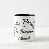 Tasse 2 Couleurs MA PASSION est le saxophone (Centre)