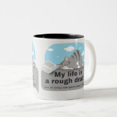 Tasse 2 Couleurs Ma vie est un brouillon : Comique de l'écrivain (Devant droit)