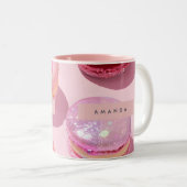 Tasse 2 Couleurs Macaron pastel scintillant personnalisé et fantais (Devant droit)