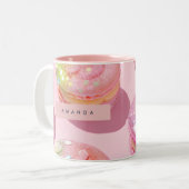 Tasse 2 Couleurs Macaron pastel scintillant personnalisé et fantais (Devant gauche)