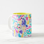 Tasse 2 Couleurs Maccam aquarelle et jungle tropicale (Devant gauche)