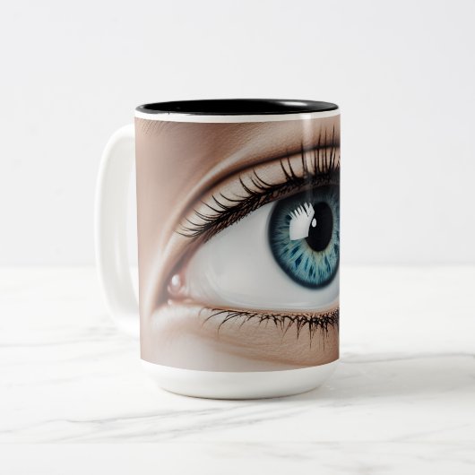 Tasse 2 Couleurs Macro oeil femelle (Devant gauche)