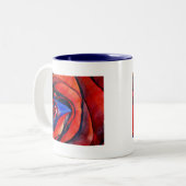 Tasse 2 Couleurs Macro rouge rose abstraite peinture d'art (Devant gauche)