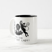 Tasse 2 Couleurs Madame folle de chat (Devant gauche)