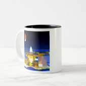 Tasse 2 Couleurs Madison Wisconsin Super Moon Skyline (Devant gauche)