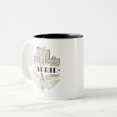 Tasse 2 Couleurs Madrid Espagne Art Déco Souvenir Esthétique (Devant gauche)