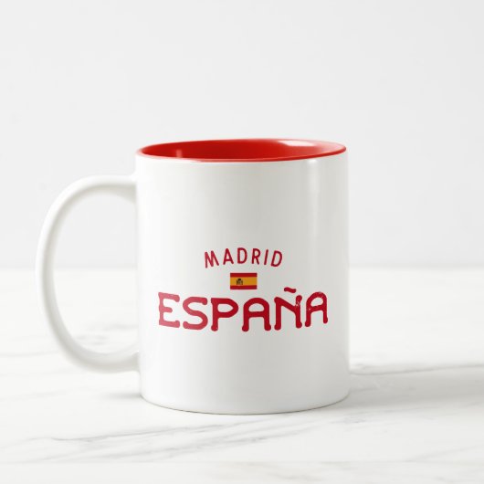 Tasse 2 Couleurs Madrid Espagne en détresse (Espagne) (Gauche)