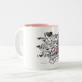 Tasse 2 Couleurs Magenta de graffiti (Devant gauche)