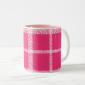 Tasse 2 Couleurs Magenta de plaid (Devant droit)