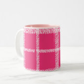 Tasse 2 Couleurs Magenta de plaid (Devant gauche)