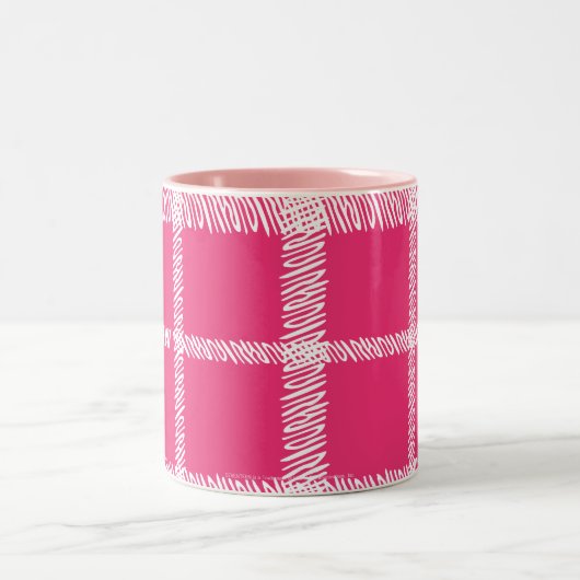 Tasse 2 Couleurs Magenta de plaid (Centre)