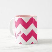 Tasse 2 Couleurs Magenta de zigzag (Devant gauche)