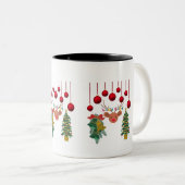 Tasse 2 Couleurs Magical Reindeer Bells and Christmas Tree Design (Devant droit)